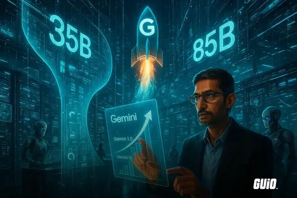 Pedidos na API do Google Gemini Mais que Dobram em Cinco Meses, Subindo de 35 para 85 Bilhões